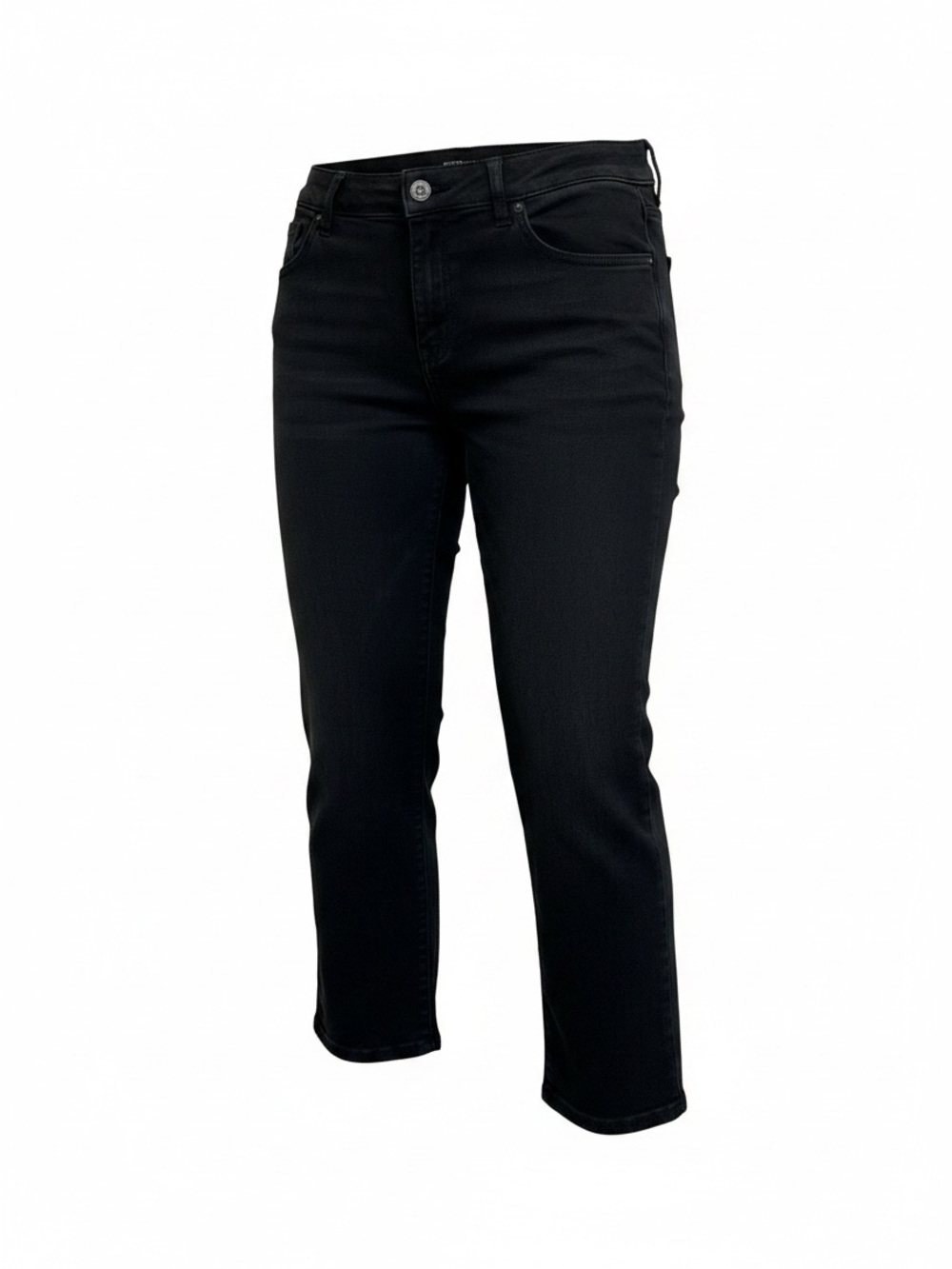Chico’s So Slimming Slim Jeans Black Cropped Stretch Denim Women’s Size 1 Short